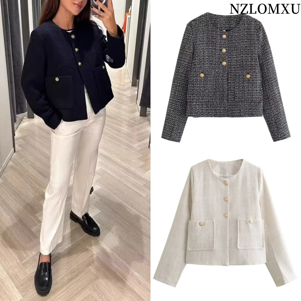 2025 Texture Cropped Jackets For Women Spring Long Sleeve Elegant Womens Jackets Streetwear Button Up Plaid Black Jacket
2025 Texture Cropped Jackets For Women Spring Long Sleeve Elegant Womens Jackets Streetwear Button Up Plaid Black Jacket