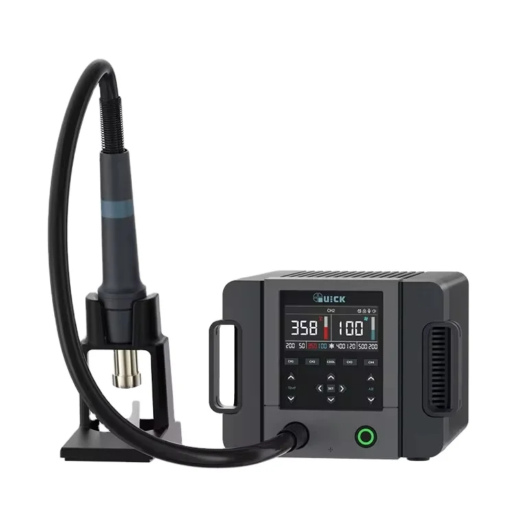 QUICK 861PRO 1300W Smart Hot Air Desoldering Station BGA SMD Rework Station for Mobile Phone Motherboard PCB Repair Station
QUICK 861PRO 1300W Smart Hot Air Desoldering Station BGA SMD Rework Station for Mobile Phone Motherboard PCB Repair Station