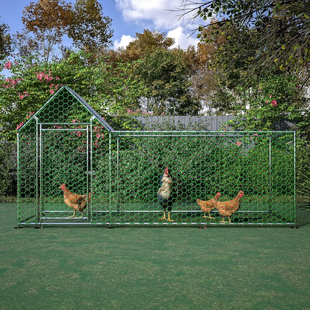large metal chicken coop, metal chicken run with waterproof cover, farm poultry run hutch hen house, outdoor walk-in chicken pe
large metal chicken coop, metal chicken run with waterproof cover, farm poultry run hutch hen house, outdoor walk-in chicken pe