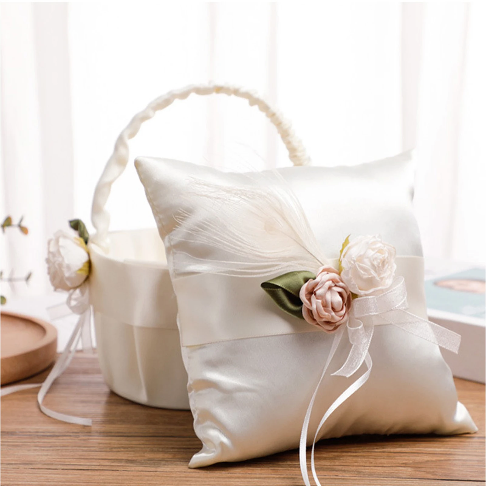 Satin Flower Ring Pillow Wedding Cushion Decoration Pillows Cushions for Bearer Small
Satin Flower Ring Pillow Wedding Cushion Decoration Pillows Cushions for Bearer Small