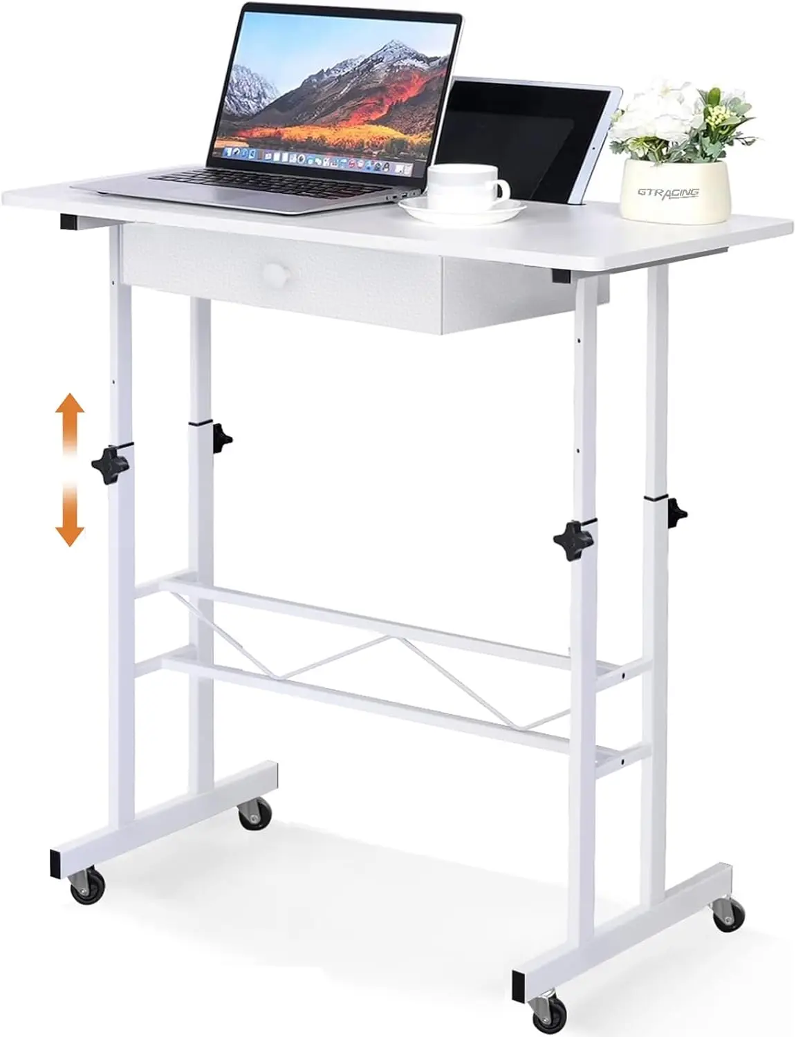 Small Standing Desk Adjustable Height Small Computer Desks Mobile Portable Rolling Laptop Table with Wheels 32" Sit Stand Desk
Small Standing Desk Adjustable Height Small Computer Desks Mobile Portable Rolling Laptop Table with Wheels 32" Sit Stand Desk