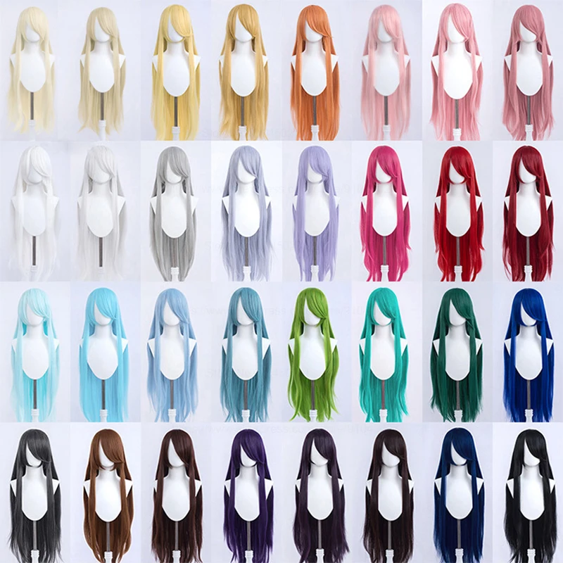 100cm Long Straight Cosplay Wig White Green Purple Brown Black Blue Gray Red Heat Resistant Hair Party Game Anime Wigs + Wig Cap
100cm Long Straight Cosplay Wig White Green Purple Brown Black Blue Gray Red Heat Resistant Hair Party Game Anime Wigs + Wig Cap