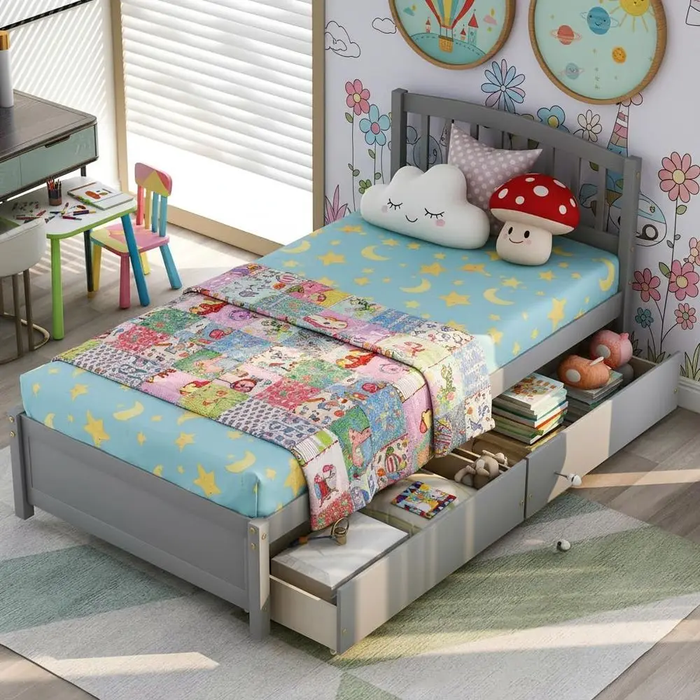 Двуспальная кровать Harper & Bright Designs с ящиками для хранения и деревянной платформой, мебель для спальни
Двуспальная кровать Harper & Bright Designs с ящиками для хранения и деревянной платформой, мебель для спальни