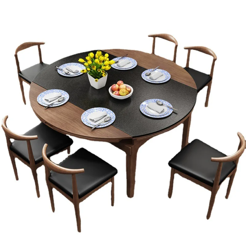 //Nordic Luxury Modern Telescopic Foldable Wooden Dining Table Chair Set Marble Top Space Saving Design For Home Restaurant Use
//Nordic Luxury Modern Telescopic Foldable Wooden Dining Table Chair Set Marble Top Space Saving Design For Home Restaurant Use