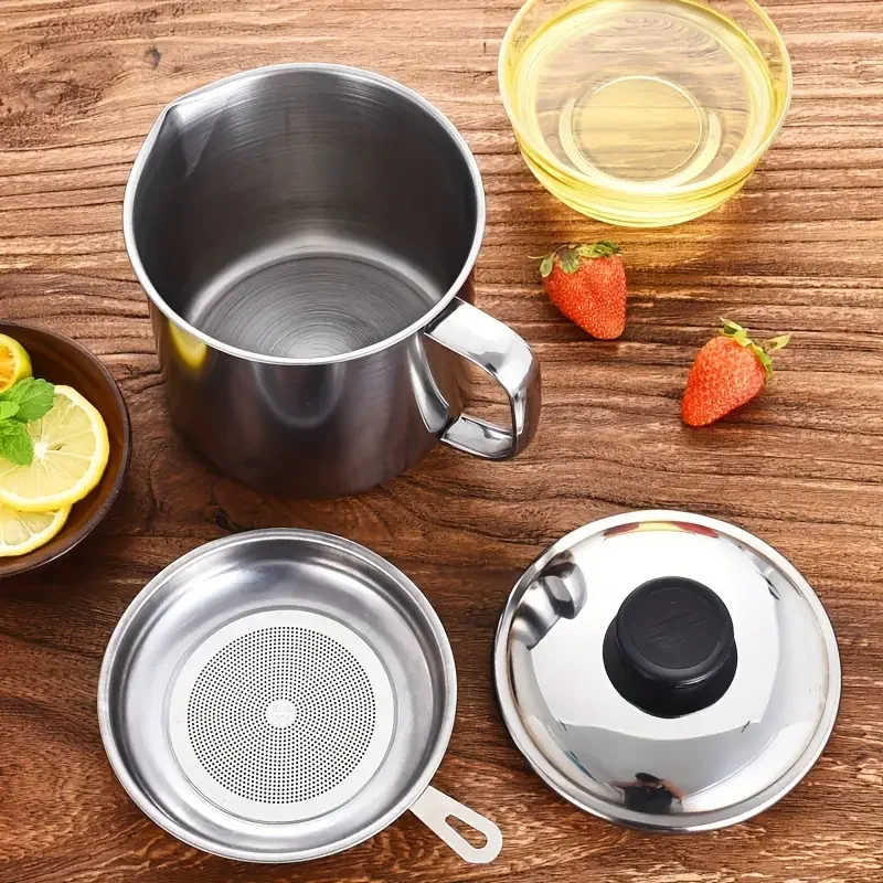 1PC Filter Oil Pot With Strainer Fry Stainless Steel Household Leak-Proof Pot Seasoning Storage Can Container Kitchen Supplies
1PC Filter Oil Pot With Strainer Fry Stainless Steel Household Leak-Proof Pot Seasoning Storage Can Container Kitchen Supplies