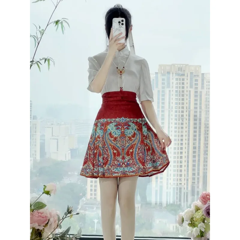 Юбка Hanfu на конской лице, сделанная Мин, новая китайская рубашка, тонкая короткая юбка в китайском стиле на каждый день в китайском стиле E7994
Юбка Hanfu на конской лице, сделанная Мин, новая китайская рубашка, тонкая короткая юбка в китайском стиле на каждый день в китайском стиле E7994
