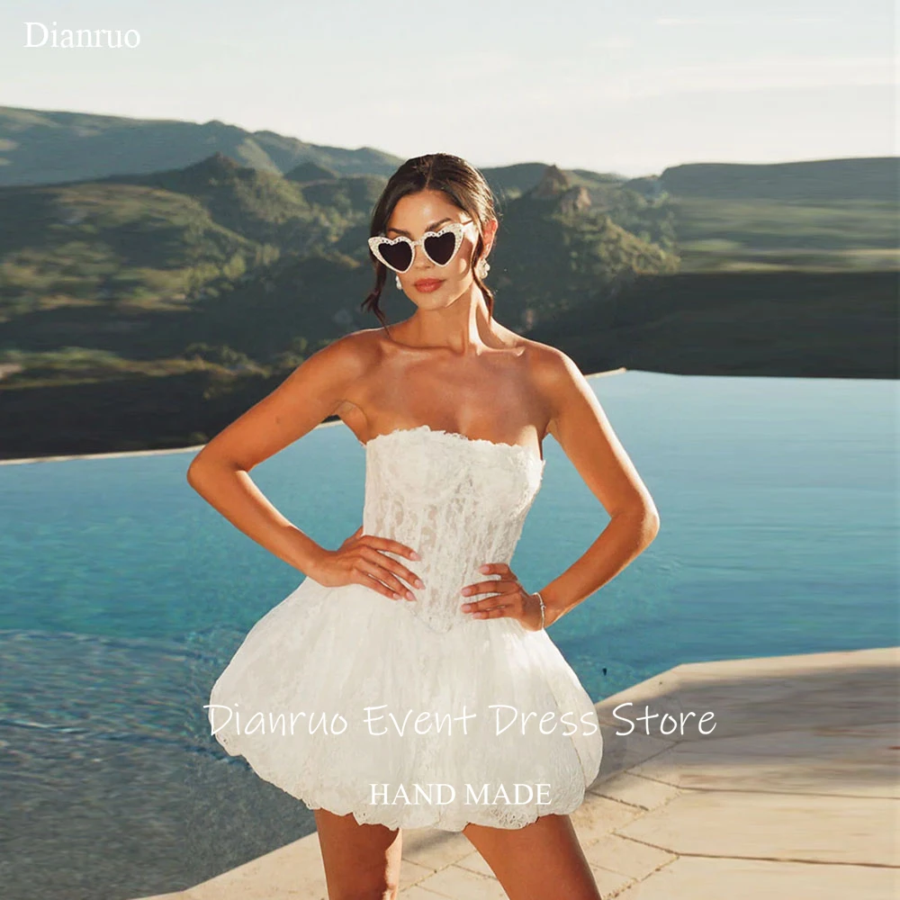 Dianruo Sleeveless Puffy Wedding Dress Appliques Strapless Vestido De Noiva Lace A Line платье женское Customized
Dianruo Sleeveless Puffy Wedding Dress Appliques Strapless Vestido De Noiva Lace A Line платье женское Customized