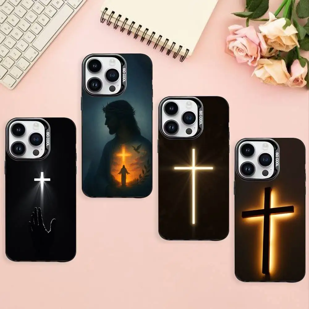 Son Of God Jesus Cross Holy Light Phone Case For iPhone17,16,15,14,13,12,Pro Max Black Colored Silver Plated Inside Cover
Son Of God Jesus Cross Holy Light Phone Case For iPhone17,16,15,14,13,12,Pro Max Black Colored Silver Plated Inside Cover