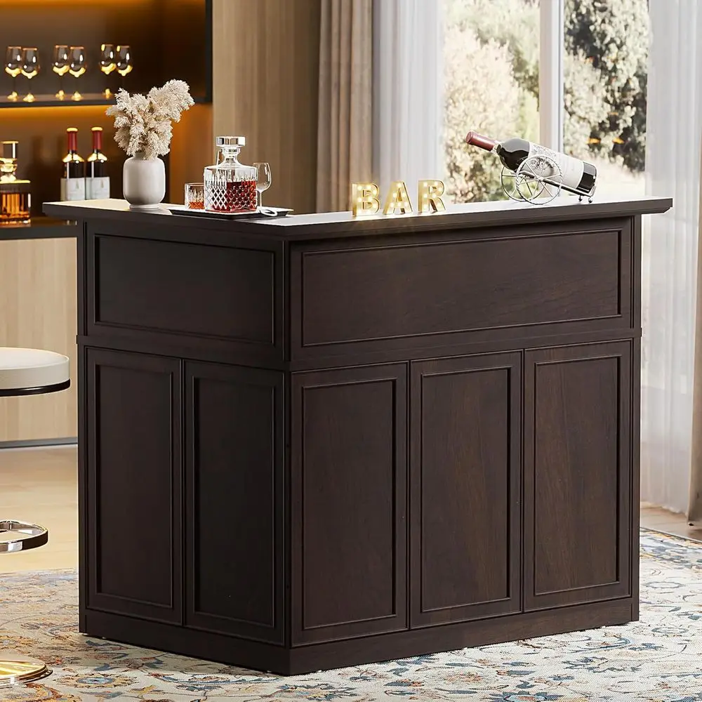4-Tier L-Shaped Home Bar Unit with Ample Storage for Wine and Liquor
4-Tier L-Shaped Home Bar Unit with Ample Storage for Wine and Liquor