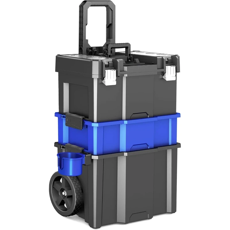 Rolling Tool Box with Wheels 3 Tier Stackable Portable Tool Organizer with Removable Cup Holder for Garage
Rolling Tool Box with Wheels 3 Tier Stackable Portable Tool Organizer with Removable Cup Holder for Garage