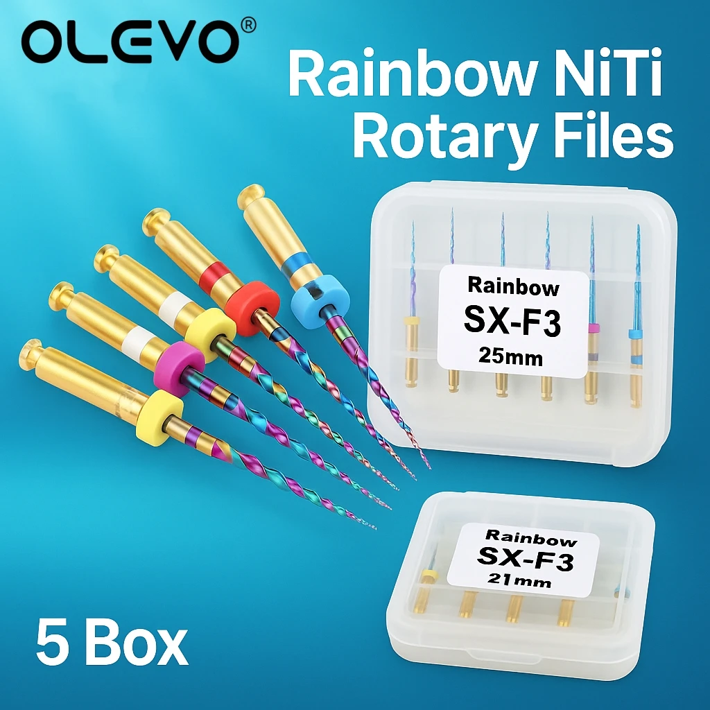 5 Boxes Dental Thermal Activation Files Heat Activated Canal Root File Engine Use NiTi Super Rotary Rainbow Files SX-F3 25mm
5 Boxes Dental Thermal Activation Files Heat Activated Canal Root File Engine Use NiTi Super Rotary Rainbow Files SX-F3 25mm