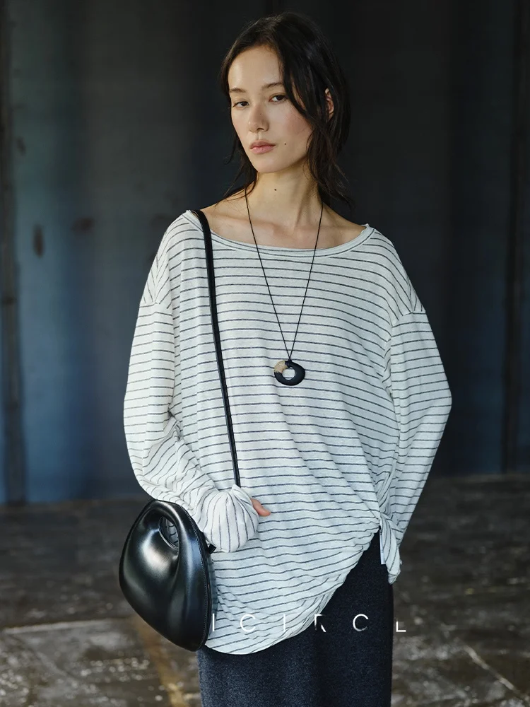 Casual Loose Women's T-irt Semicircle Artistic Linen Blend Spring 2026 Striped Knot Design Comfortable Fit Ladies Top
Casual Loose Women's T-irt Semicircle Artistic Linen Blend Spring 2026 Striped Knot Design Comfortable Fit Ladies Top