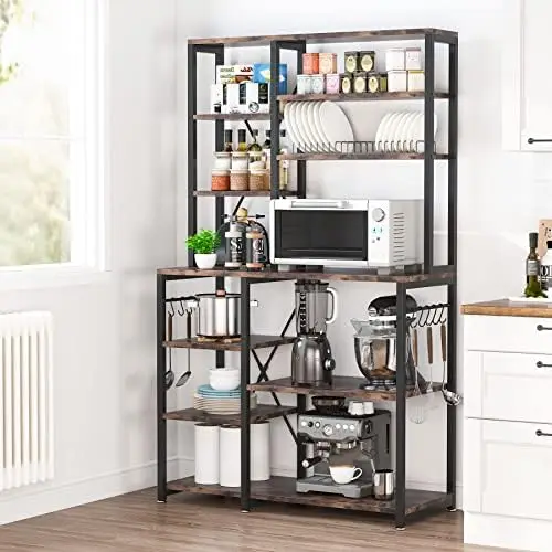 Kitchen Baker's Rack, 5-Tier+6-Tier Kitchen Utility Shelf Table with 10 S-Shaped and Metal Frame, Workstation Organizer Sh
Kitchen Baker's Rack, 5-Tier+6-Tier Kitchen Utility Shelf Table with 10 S-Shaped and Metal Frame, Workstation Organizer Sh