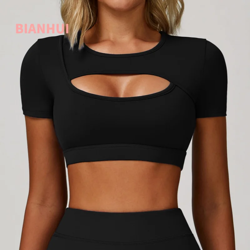 BIANHUI Summer Yoga Short Sleeve Beauty Back Hollow-out Tight Shockproof Nude Feel Sports T-shirt Running Fitness Sports Top
BIANHUI Summer Yoga Short Sleeve Beauty Back Hollow-out Tight Shockproof Nude Feel Sports T-shirt Running Fitness Sports Top