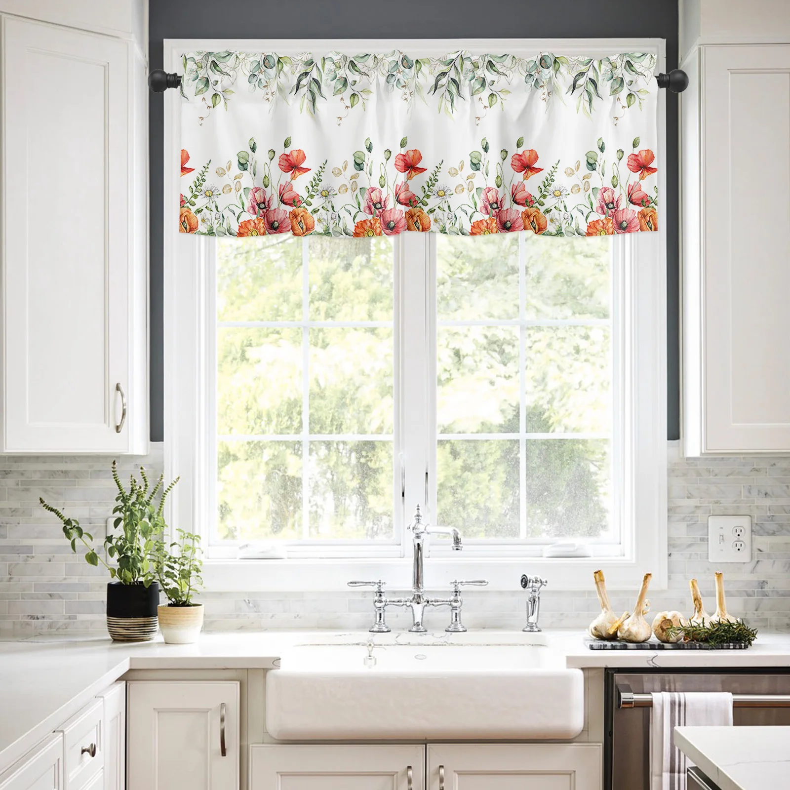 ZEDLIYU Valances for Windows Kitchen Living Room Small Window Valance Spring Flower Daisy Eucalyptus Poppies 1 Panel
ZEDLIYU Valances for Windows Kitchen Living Room Small Window Valance Spring Flower Daisy Eucalyptus Poppies 1 Panel