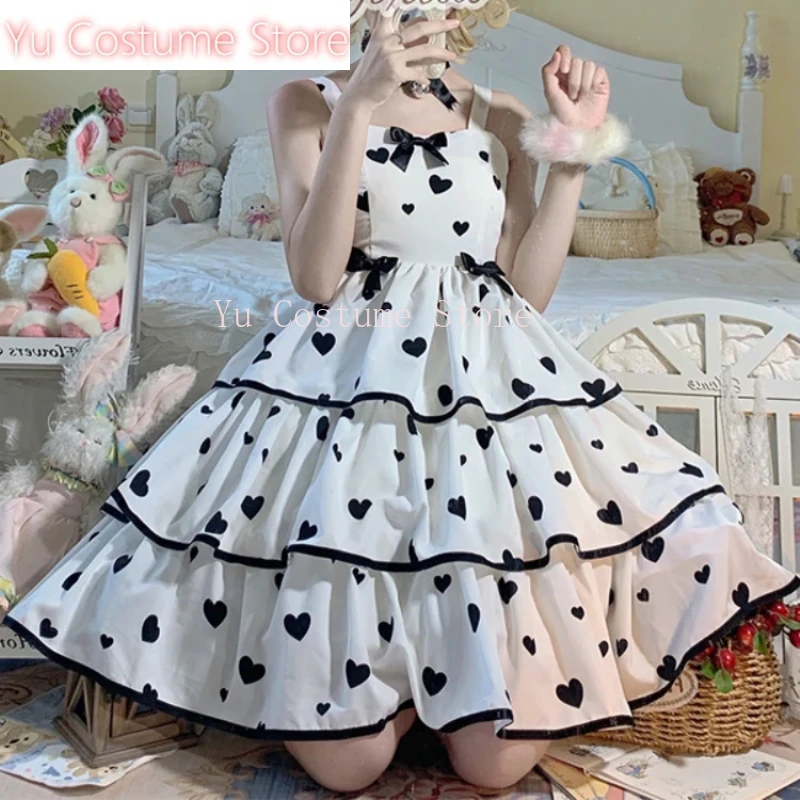 Summer Sweet Lolita Style Princess Dress Women Chic M-3XL DressesJapanese Kawaii Girl Cosplay Bow Hearts Print Tiered Yu Costume
Summer Sweet Lolita Style Princess Dress Women Chic M-3XL DressesJapanese Kawaii Girl Cosplay Bow Hearts Print Tiered Yu Costume
