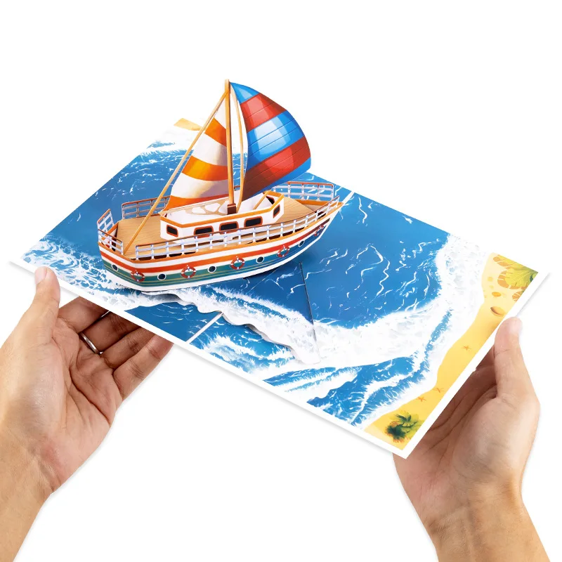 2Pcs Creative 3D Paper-Cut Sailing Ship Greeting Card: Handcrafted Gift—Colorful Sailing Ship Birthday Card
2Pcs Creative 3D Paper-Cut Sailing Ship Greeting Card: Handcrafted Gift—Colorful Sailing Ship Birthday Card