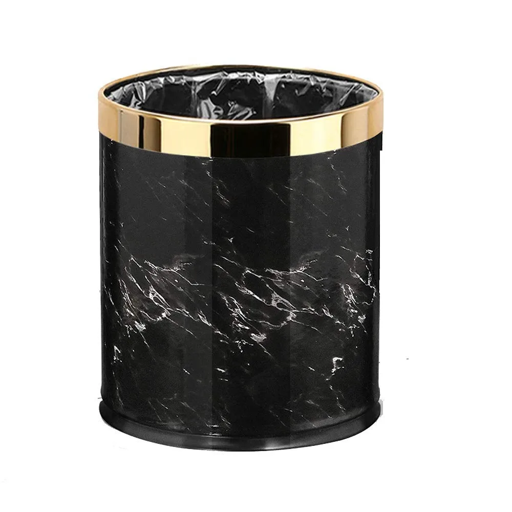 Luxury Metal Waste Bin with Leather Cover,Open Top Office Wastebasket,Double Layer Trash Can,Round Shaped
Luxury Metal Waste Bin with Leather Cover,Open Top Office Wastebasket,Double Layer Trash Can,Round Shaped