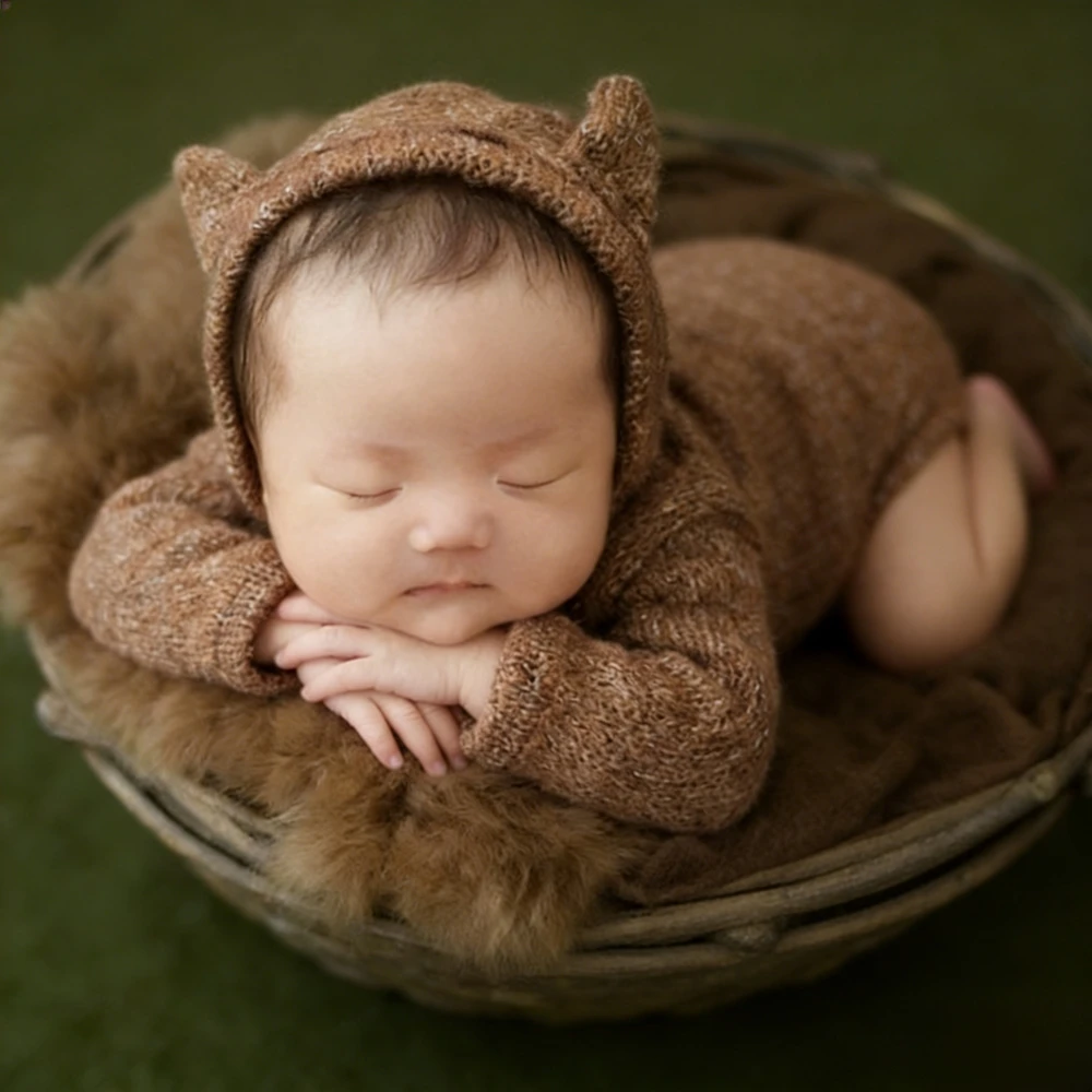 Реквизит для фотосъемки новорожденных, коричневый вязаный комбинезон с кошачьими ушками, наряд для фотосессии, милый костюм для фотосессии новорожденных, для детей 0-3 месяцев
Реквизит для фотосъемки новорожденных, коричневый вязаный комбинезон с кошачьими ушками, наряд для фотосессии, милый костюм для фотосессии новорожденных, для детей 0-3 месяцев