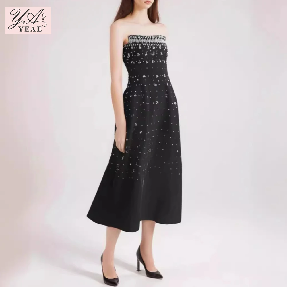 Solid Slimming Spliced Diamonds Temperament Dresses for Women Strapless Sleeveless Patchwork Zipper Dress Female
Solid Slimming Spliced Diamonds Temperament Dresses for Women Strapless Sleeveless Patchwork Zipper Dress Female