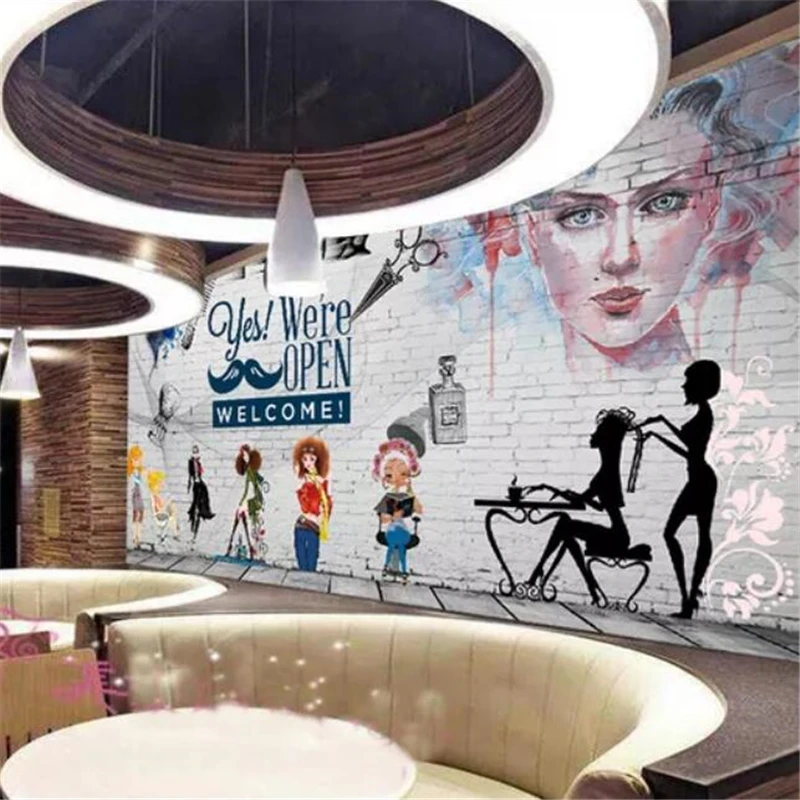 Custom papier peint 3d wallpaper personality fashion trend barber shop beauty background wall living room beauty shop wallpaper
Custom papier peint 3d wallpaper personality fashion trend barber shop beauty background wall living room beauty shop wallpaper