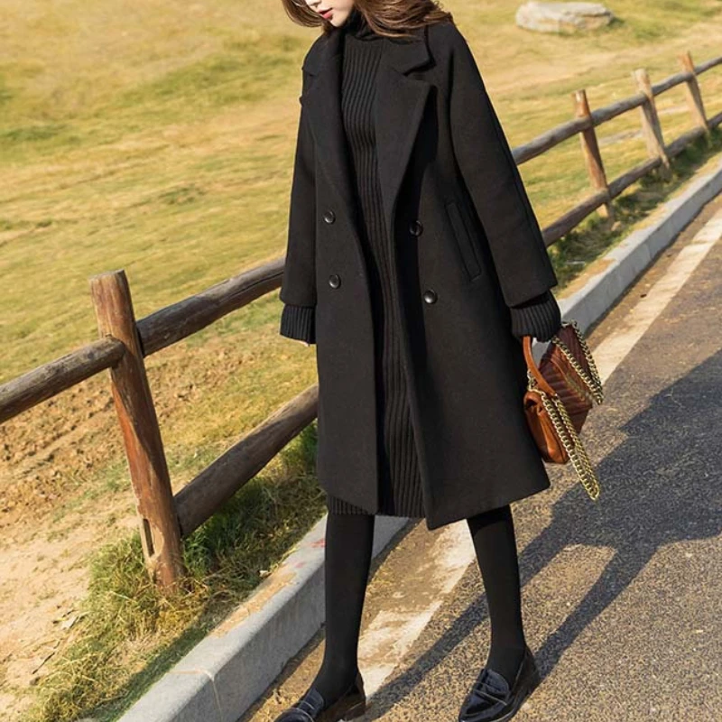 Women's Middle Long Thickened Slim Tweed Coats 2023 New Fashion Autumn Winter Hepburn Style Korean Jacket Female Windbreaker Ins
Women's Middle Long Thickened Slim Tweed Coats 2023 New Fashion Autumn Winter Hepburn Style Korean Jacket Female Windbreaker Ins