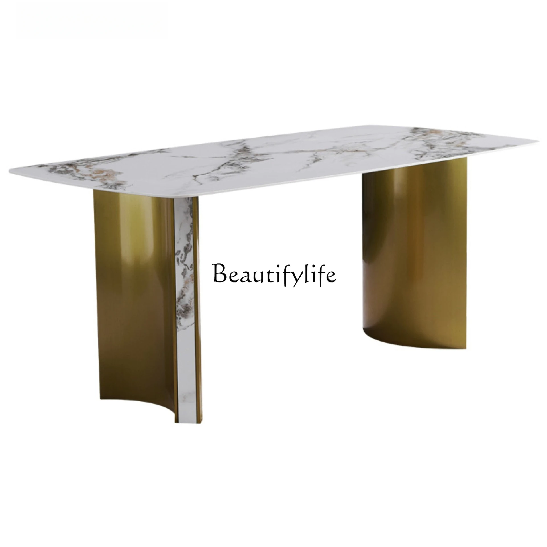 Italian rock slab dining table modern simple rectangular household dining table stainless steel
Italian rock slab dining table modern simple rectangular household dining table stainless steel
