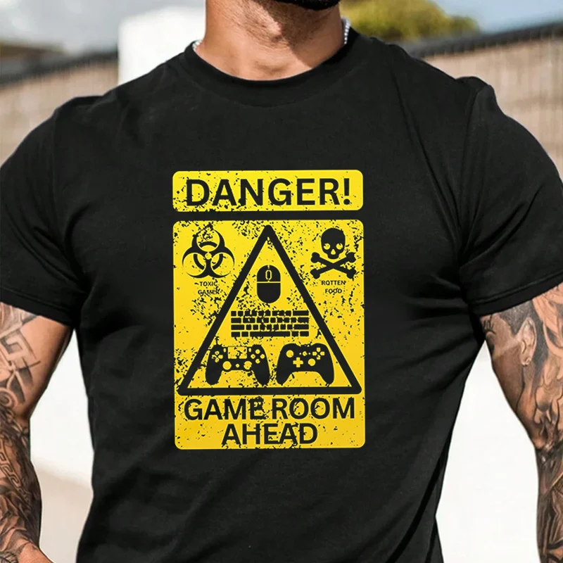 Gamer Room Danger Sign Men's Fashion T-shirt Casual Trendy Tshirts For Summer Comfortable Short Sleeve Tops
Gamer Room Danger Sign Men's Fashion T-shirt Casual Trendy Tshirts For Summer Comfortable Short Sleeve Tops