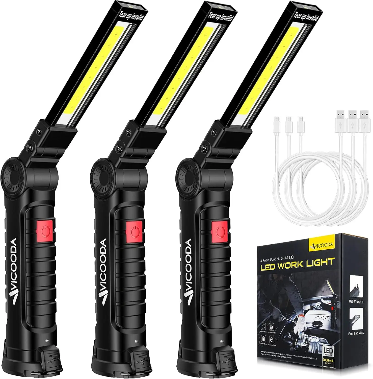 Перезаряжаемый магнитный светодиодный рабочий фонарь, USB 360° ° Вращающийся фонарик для ремонта и чрезвычайных ситуаций (3 шт.)
Перезаряжаемый магнитный светодиодный рабочий фонарь, USB 360° ° Вращающийся фонарик для ремонта и чрезвычайных ситуаций (3 шт.)