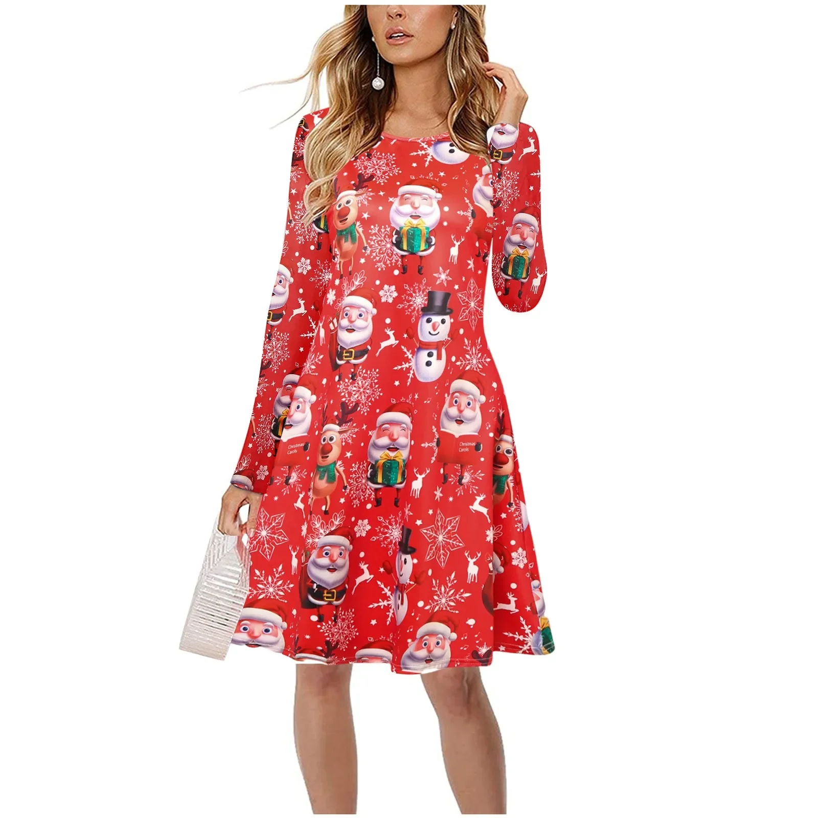 2023 Women Christmas Party Dress Winter Snowflake Xmas Santa Print Dress Casual Long Sleeve Christmas Clothing Autumn Mini Dress
2023 Women Christmas Party Dress Winter Snowflake Xmas Santa Print Dress Casual Long Sleeve Christmas Clothing Autumn Mini Dress
