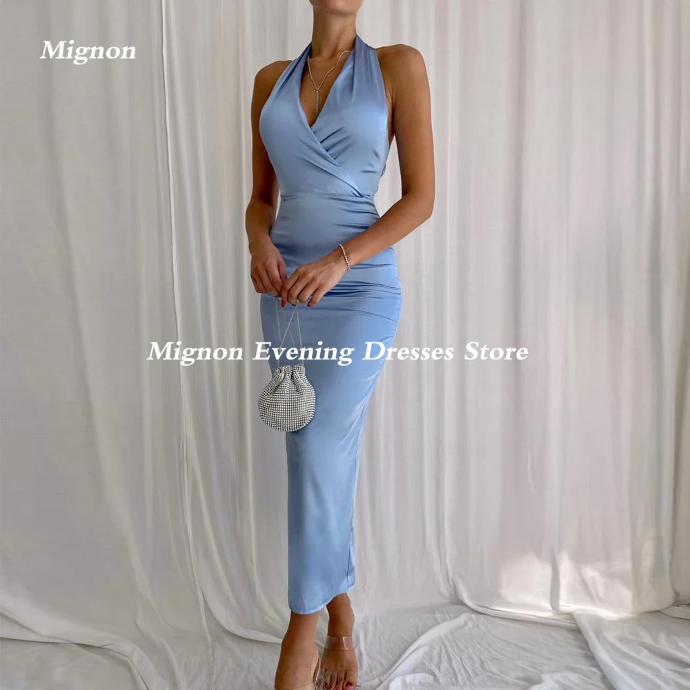 Mignon Satin Mermaid Prom Gown Halter Sweetheart Evening Ankle-Length Formal Ruffle Elegant Party Dress for Women 2023
Mignon Satin Mermaid Prom Gown Halter Sweetheart Evening Ankle-Length Formal Ruffle Elegant Party Dress for Women 2023
