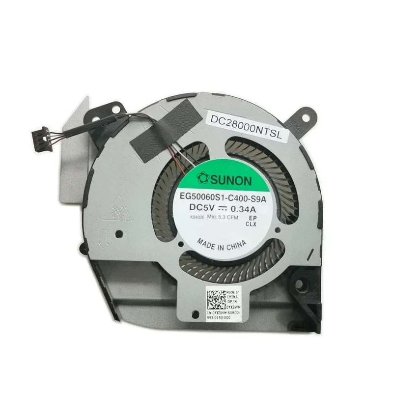 New Original Laptop Cooling Fan Cooler For Dell Latitude 5401 FAN EG50060S1-C400-S9A DC5V 4Pin 0YX3WM YX3WM
New Original Laptop Cooling Fan Cooler For Dell Latitude 5401 FAN EG50060S1-C400-S9A DC5V 4Pin 0YX3WM YX3WM