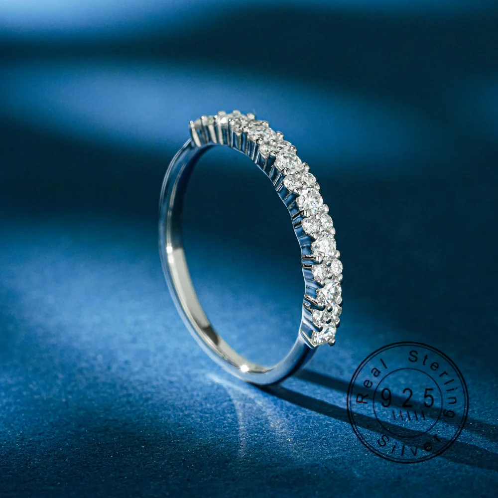 925 Sterling Silver Moissanite Half Eternity Ring Round Cut Stackable Wedding Band for Women Fine Jewelry
925 Sterling Silver Moissanite Half Eternity Ring Round Cut Stackable Wedding Band for Women Fine Jewelry