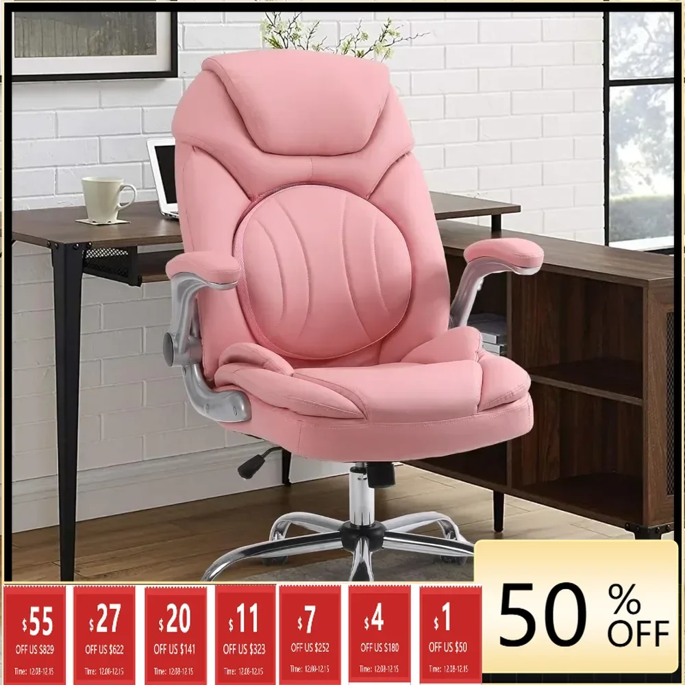 Ergonomic Executive Office Chairs with Adjustable Lumbar Support, 90-120° Rocking Managerial Chair Padded Flip-up Armrests
Ergonomic Executive Office Chairs with Adjustable Lumbar Support, 90-120° Rocking Managerial Chair Padded Flip-up Armrests