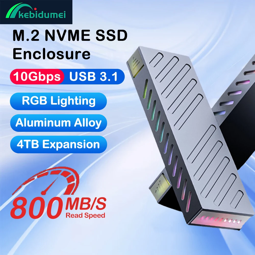 Корпус M.2 NVMe SSD из алюминиевого сплава, внешний жесткий диск, 10 Гбит/с, интерфейс USB 3.1, RGB, красочный свет, инструмент, бесплатная поддержка UASP
Корпус M.2 NVMe SSD из алюминиевого сплава, внешний жесткий диск, 10 Гбит/с, интерфейс USB 3.1, RGB, красочный свет, инструмент, бесплатная поддержка UASP