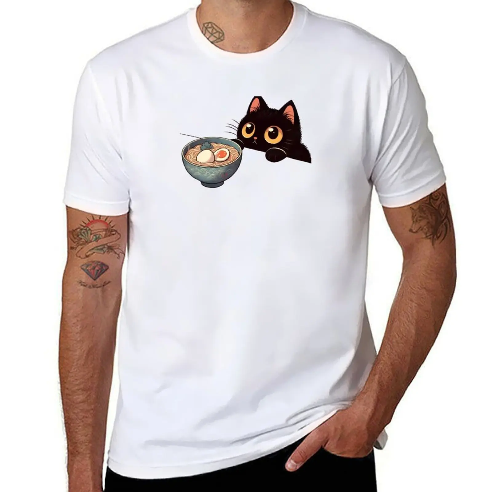 Funny Cat Ramen Graphic Tee Japanese Kawaii Anime Cat T-Shirt funny t shirts cotton t shirts for man slim fit T-Shirt
Funny Cat Ramen Graphic Tee Japanese Kawaii Anime Cat T-Shirt funny t shirts cotton t shirts for man slim fit T-Shirt