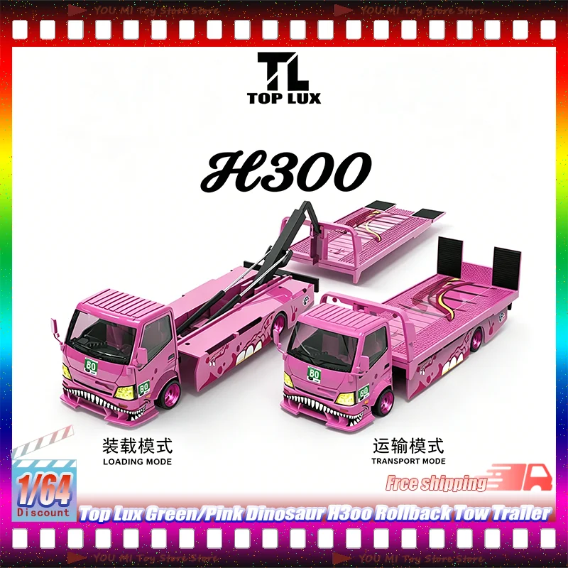 New 1:64 Alloy Top Lux Die-Cast Car Model Green/Pink Dinosaur H3oo Rollback Tow Trailer Customized Children'S Toy Gifts Ornament
New 1:64 Alloy Top Lux Die-Cast Car Model Green/Pink Dinosaur H3oo Rollback Tow Trailer Customized Children'S Toy Gifts Ornament