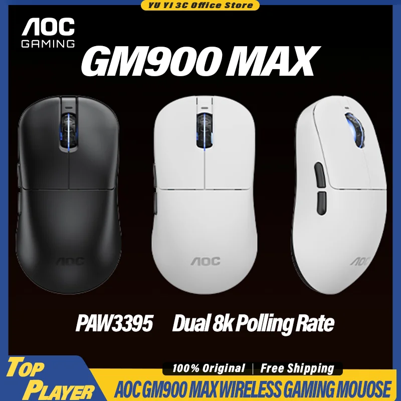 AOC GM900 Wireless Gaming Mouse 8K+8K Polling Rate BT 2.4G Low Latency Connection Fast Response PAW3395 E-sport Sensor for FPS
AOC GM900 Wireless Gaming Mouse 8K+8K Polling Rate BT 2.4G Low Latency Connection Fast Response PAW3395 E-sport Sensor for FPS