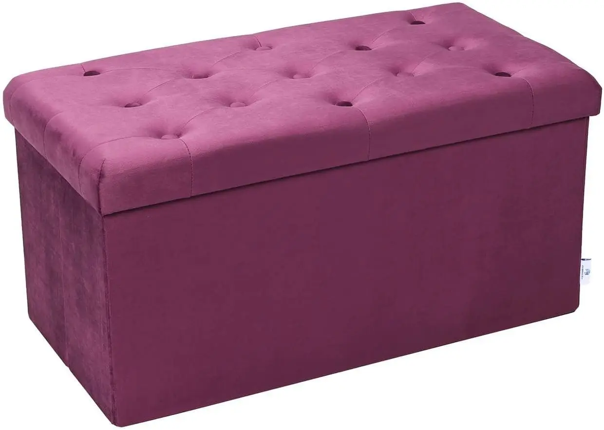 Velvet Folding Storage Ottoman, Large 31.5"x15.7"x15.7", Purple, Footrest & Seat
Velvet Folding Storage Ottoman, Large 31.5"x15.7"x15.7", Purple, Footrest & Seat