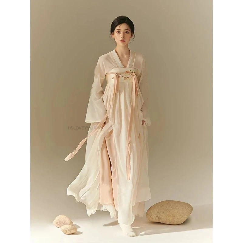 Tang Dynasty Hanfu women's Chinese Wind chest-level Ruqun Fairy Improved Summer Ancient Thin Full Set Folk Dance Set
Tang Dynasty Hanfu women's Chinese Wind chest-level Ruqun Fairy Improved Summer Ancient Thin Full Set Folk Dance Set