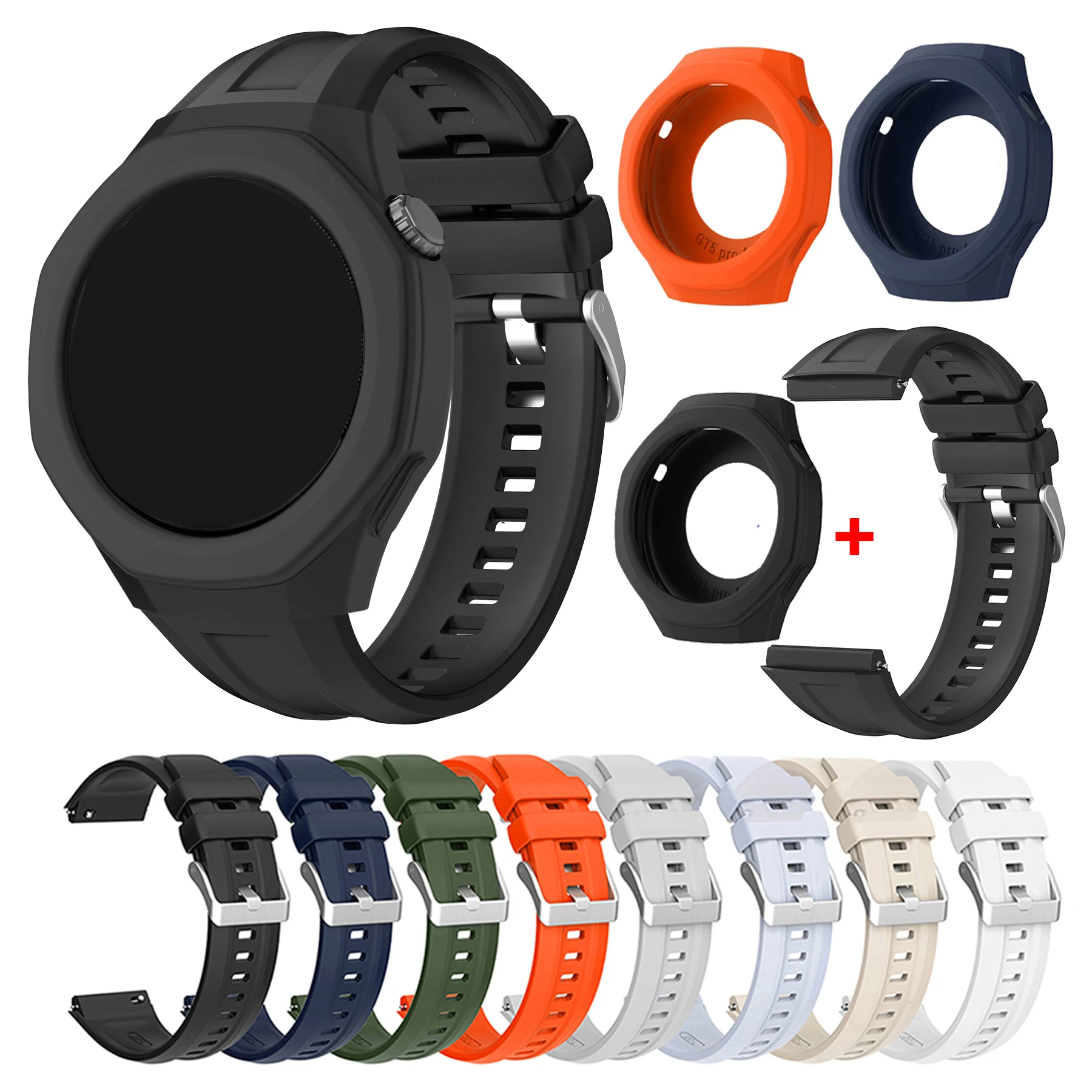 Silicone Strap For Huawei Watch GT5 Pro 46mm Smart Watch Band+Protective Case
Silicone Strap For Huawei Watch GT5 Pro 46mm Smart Watch Band+Protective Case