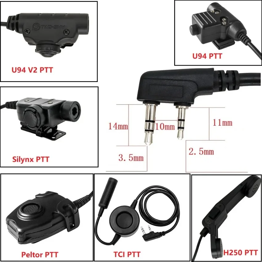 TS TAC-SKY Tactical PTT Kenwood Plug Military Headphone Adapter for Baofeng UV-5R UV-5RA Walkie Talkie Radio Hunting
TS TAC-SKY Tactical PTT Kenwood Plug Military Headphone Adapter for Baofeng UV-5R UV-5RA Walkie Talkie Radio Hunting
