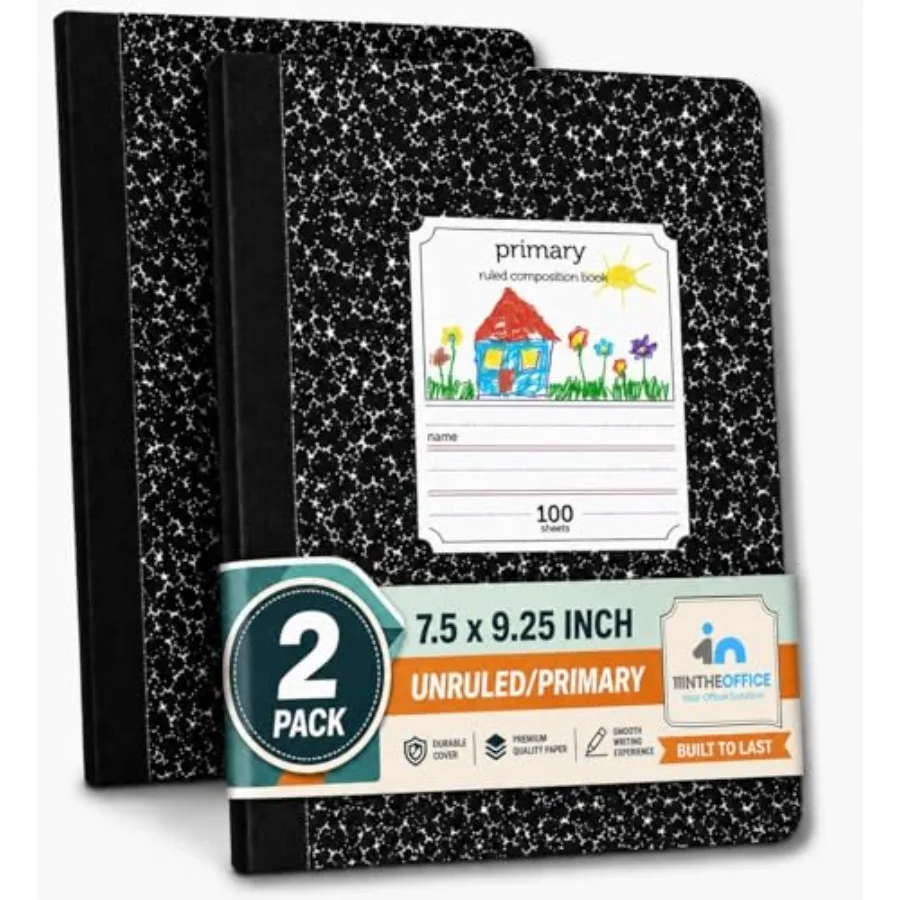Primary Composition Notebook, 7 1/2" x 9 3/4", Unruled/Primary Ruled Notebook, 100 Sheets, 2 Pack
Primary Composition Notebook, 7 1/2" x 9 3/4", Unruled/Primary Ruled Notebook, 100 Sheets, 2 Pack