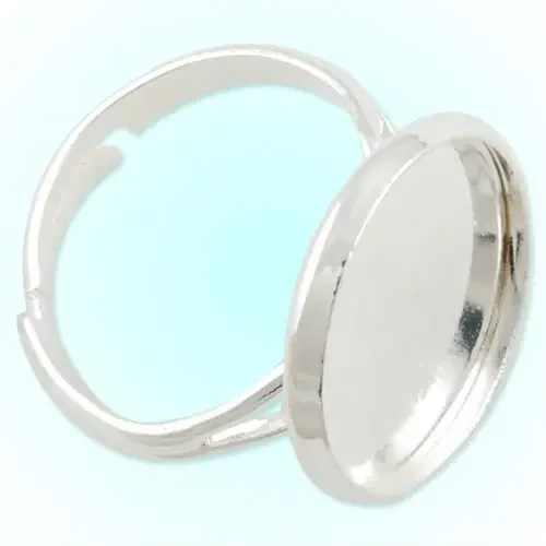 50 Round Adjustable Shallow Bottom Silver Plated Ring Setting with 16 MM Round Bezel
50 Round Adjustable Shallow Bottom Silver Plated Ring Setting with 16 MM Round Bezel