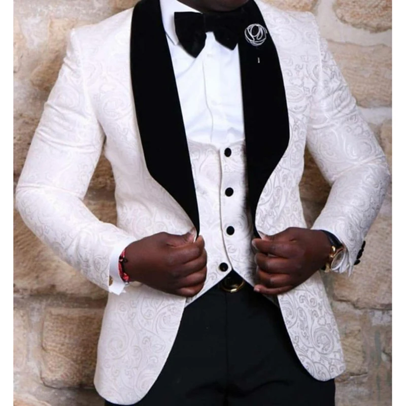 Classic Wedding Jacquard Suits for Men Shawl Lapel Groom Tuxedos Best Man Groomsmen Formal Male Suits (Jacket+Pants+Vest)
Classic Wedding Jacquard Suits for Men Shawl Lapel Groom Tuxedos Best Man Groomsmen Formal Male Suits (Jacket+Pants+Vest)