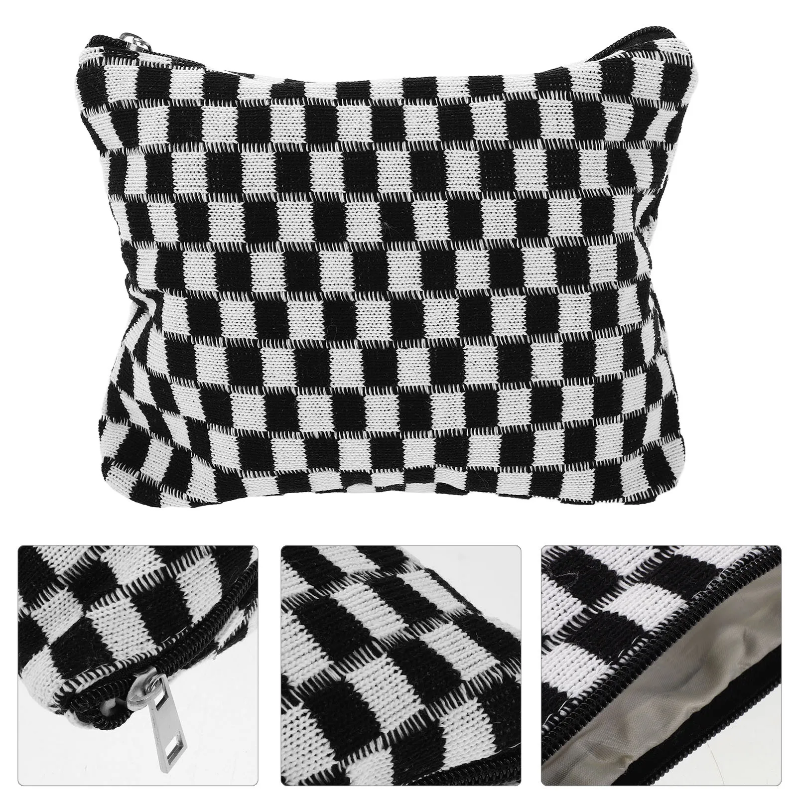 2Pcs Checkered Makeup Bag Large Capacity Knitted Organizer Travel Toiletry Storage Pouch for Women Girls 
2Pcs Checkered Makeup Bag Large Capacity Knitted Organizer Travel Toiletry Storage Pouch for Women Girls