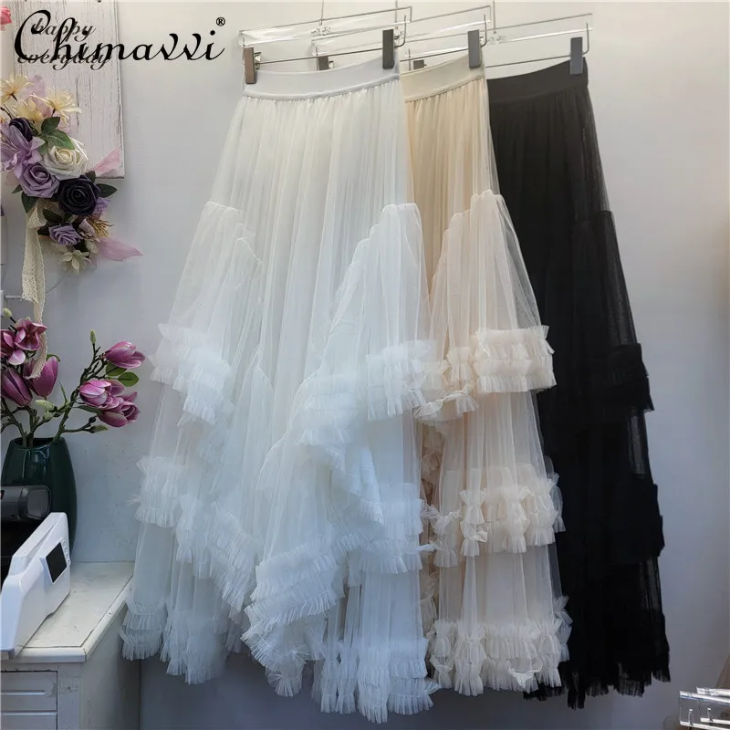 French Elegant Fashion Irregular Cake Layered Mesh Long Skirt Elastic High Waist Sweet Versatile Puffy Skirts Women 2026 Summer
French Elegant Fashion Irregular Cake Layered Mesh Long Skirt Elastic High Waist Sweet Versatile Puffy Skirts Women 2026 Summer