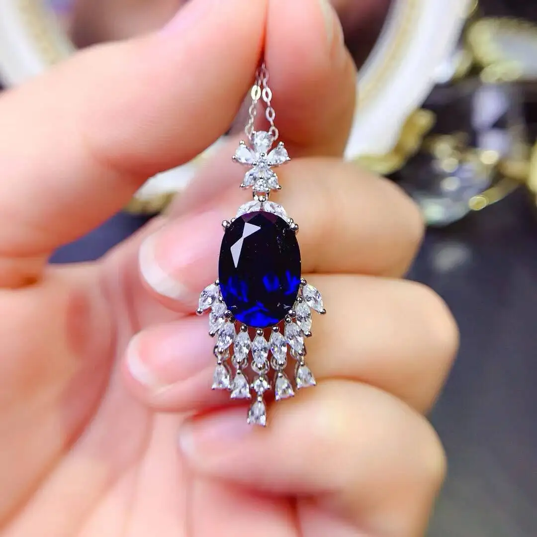 KJJEAXCMY New style Jewelry Natural Women's Sapphire Pendant 925 silver inlay Brilliant colors High clarity supports detection
KJJEAXCMY New style Jewelry Natural Women's Sapphire Pendant 925 silver inlay Brilliant colors High clarity supports detection