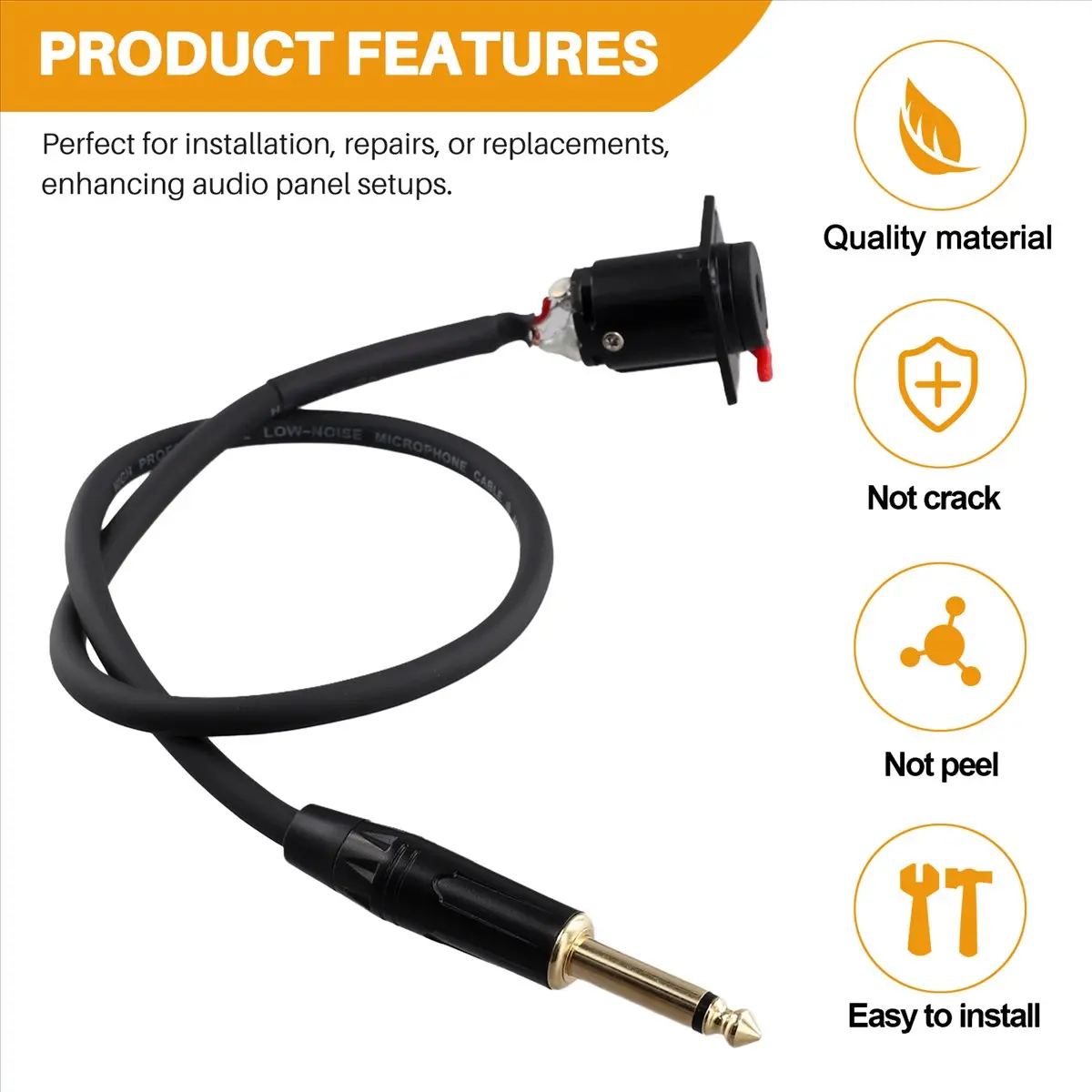 A64K 6.35mm Female Panel Mount to 6.35mm Male Connector Cable 6.35mm Female Socket to 6.35mm Male Headphone Extension Cable
A64K 6.35mm Female Panel Mount to 6.35mm Male Connector Cable 6.35mm Female Socket to 6.35mm Male Headphone Extension Cable