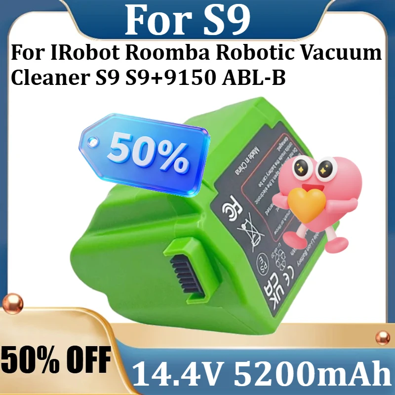 For IRobot Roomba Robotic Vacuum Cleaner S9 S9+9150 ABL-B 14.4V 5200mAh Sweep Robot Battery New S9 14.4V 5200mAh Battery
For IRobot Roomba Robotic Vacuum Cleaner S9 S9+9150 ABL-B 14.4V 5200mAh Sweep Robot Battery New S9 14.4V 5200mAh Battery